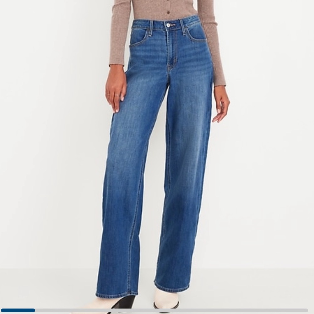 NEW Old Navy High Waisted Wide Leg Jeans- size 4 petite